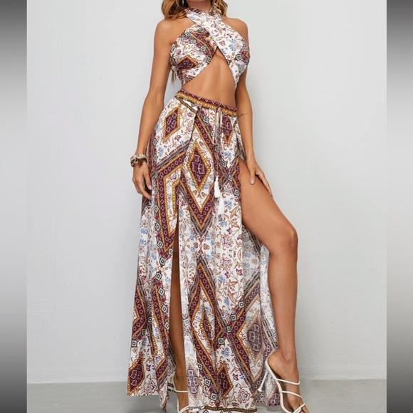 Boho crop to and maxi skirt set - Picture 5 of 5